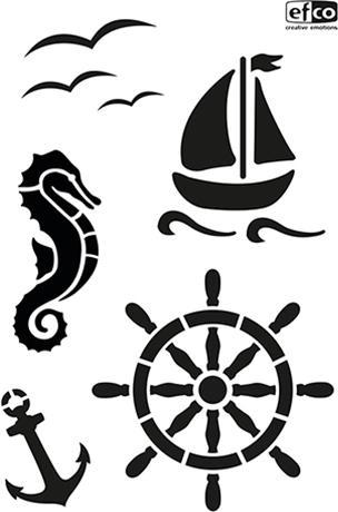 Actual product image Efco Maritime" stencil, DIN A4, 5 motifs