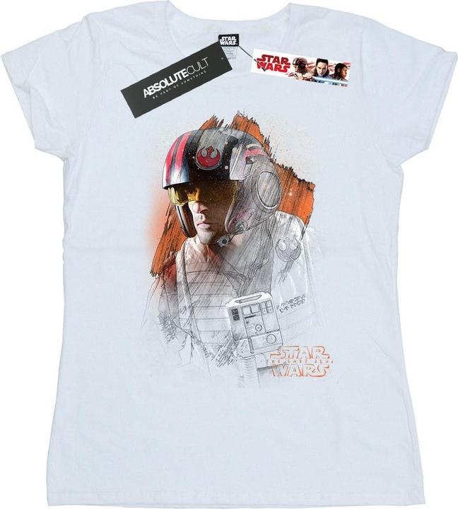 Actual product image Star Wars Womens/Ladies The Last Jedi Poe Dameron Brushed Cotton T-Shirt (S)