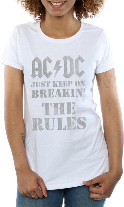 Produktbild AC/DC WomensLadies Just Keep On Breaking The Rules TShirt aus Baumwolle (M)