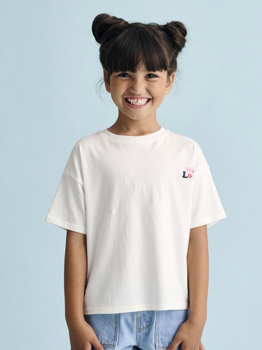 Actual product image Vertbaudet Bedrucktes Mädchen T-Shirt, leichte Oversized-Form (140)
