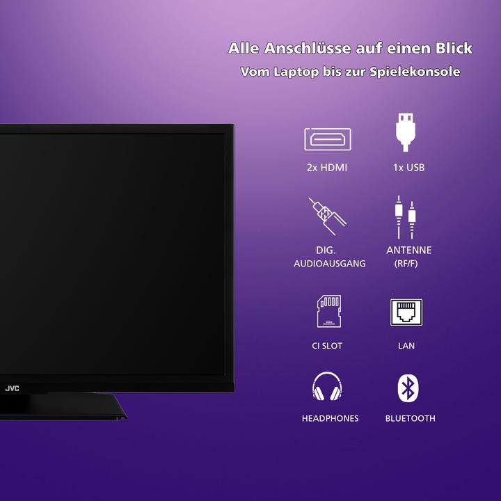 Produktbild JVC LT-24VH5455 24 Zoll Fernseher Smart TV Powered by TiVo (HD-Ready, HDR, Triple-Tuner, 6 Monate HD (24", LED, HD, 2024)