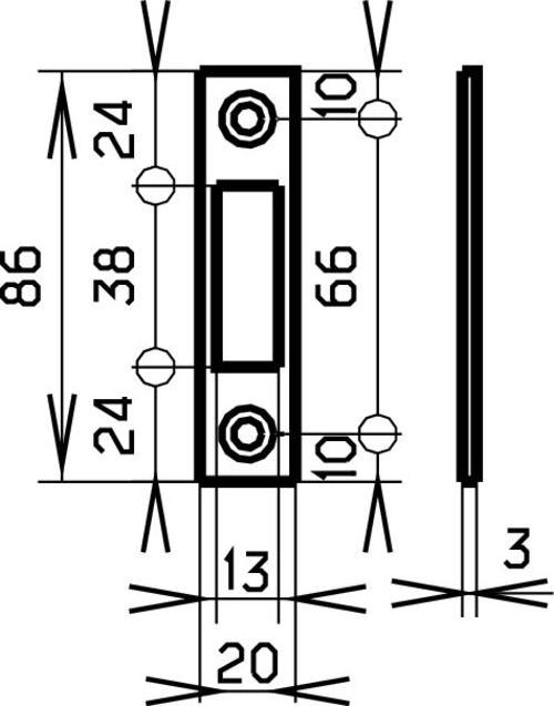 Actual product image MSL Flat strike plates B-1501 (Striking plate)
