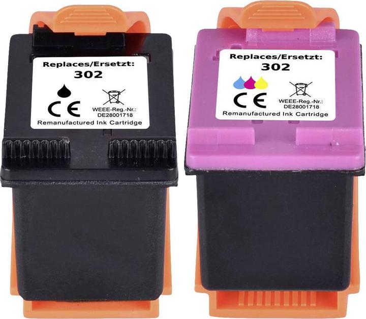 Produktbild Renkforce Tinte Kombi-Pack ersetzt HP 302 (X4D37AE) Kompatibel Kombi-Pack Schwar (M, BK, C, Y)