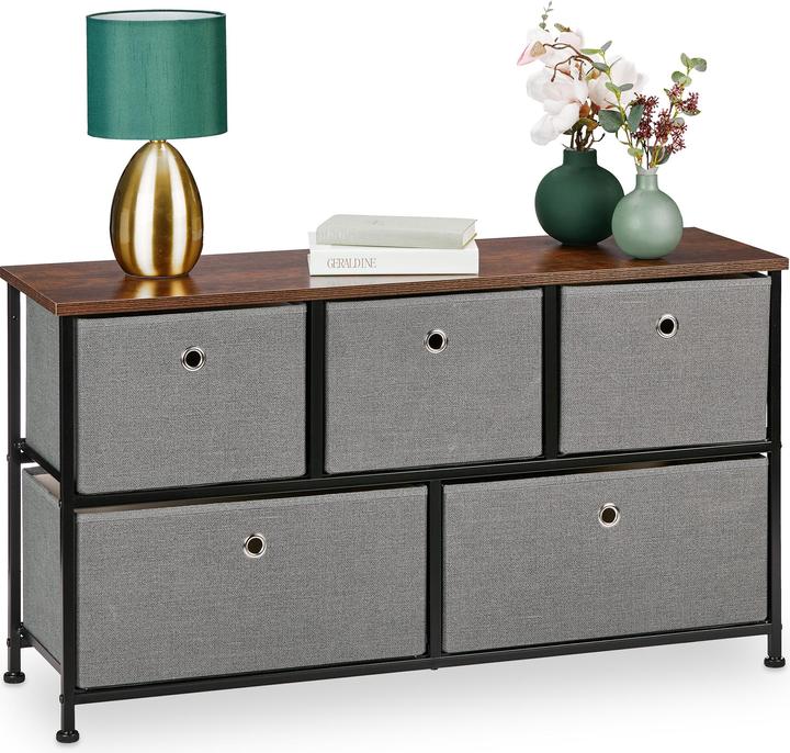 Immagine prodotto Relaxdays Cassettiera con-5-cassetti (100 x 30 x 54,5 cm)
