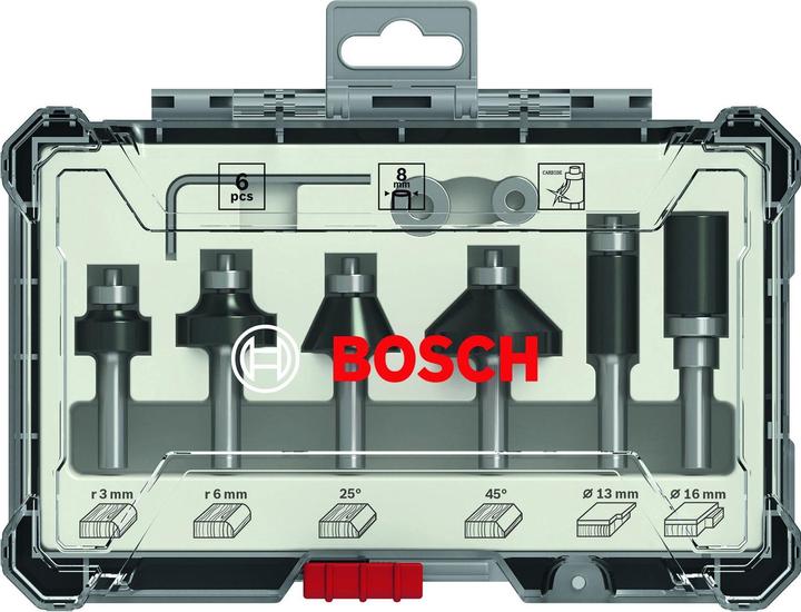 Immagine prodotto Bosch Professional Zubehör Set di frese per bordi. Attacco da 8 mm. 6 pezzi
