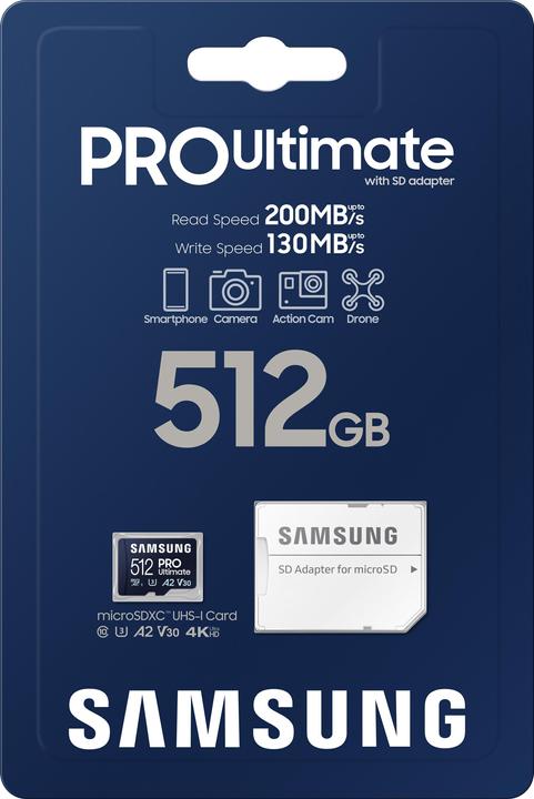 Image du produit Samsung PRO Ultimate (512 Go, microSDXC, U3, UHS-I)
