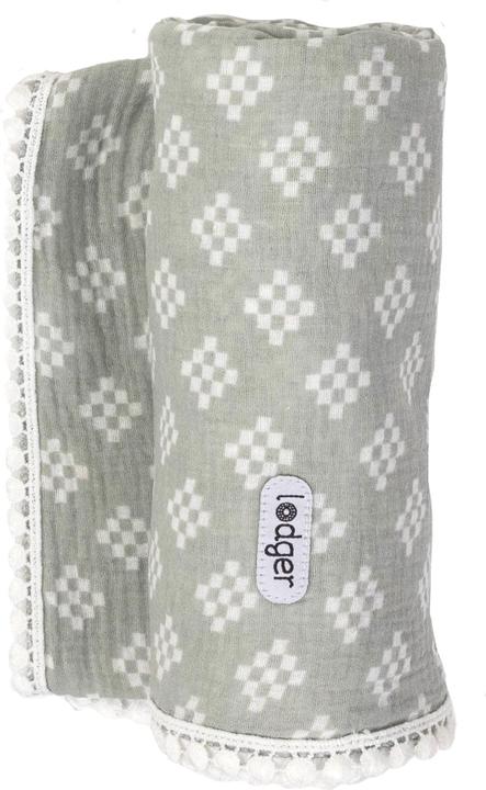 Actual product image Lodger Gauze Cloth Tribe Muslin Silt Green 120 x 120 cm (120 cm, 120 cm)