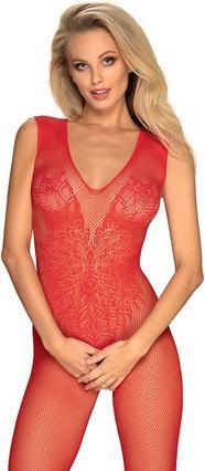 Actual product image Obsessive Bodysuit Ouvert in Mesh with Floral Pattern (XL, XXL)