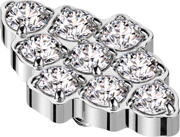 Produktbild Star Piercing Dermal Anchor Diamant silber Kristalle silber (Titan G23)