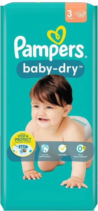 Image du produit Pampers Baby-Dry (Taille 3, Pack, 52 pièce(s))