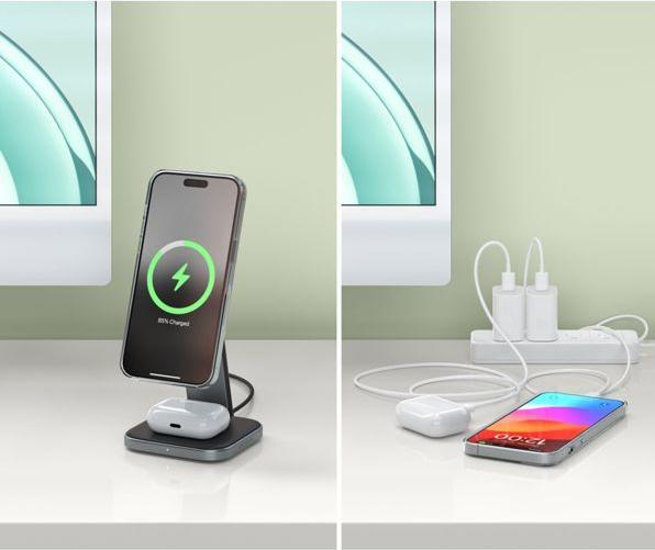 Immagine prodotto Satechi Supporto di ricarica pieghevole 2 in 1 (15 W)