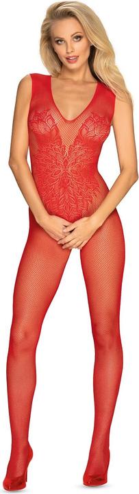 Actual product image Obsessive Bodysuit Ouvert in Mesh with Floral Pattern (XL, XXL)