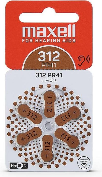 Produktbild Maxell 312 (PR41) - 60 Hörgerätebatterien (60 Stk., 165 mAh)
