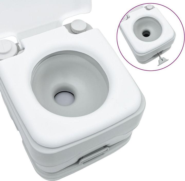 Actual product image VidaXL Portable toilet in grey and white plastic, 10 L