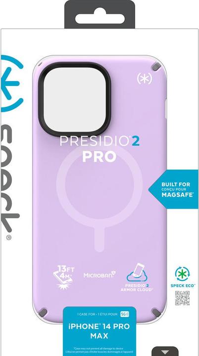 Actual product image speck Presidio2 Pro + MS Apple iPhone 14 Pro Max Spring Purple - with Microban (Apple iPhone 14 Pro Max)