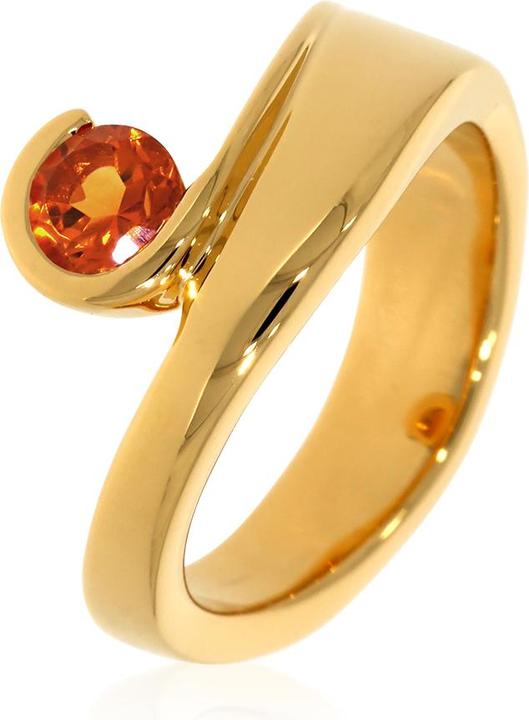 Actual product image Xen Ring with 5 mm Madeira citrine approx. 0.50 ct. yellow gold-plated (58, 925 Silver)