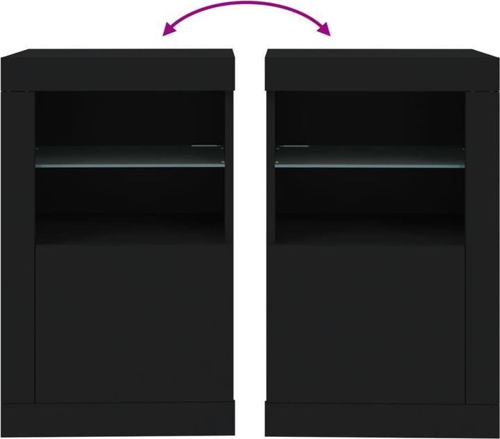 Image du produit VidaXL Armoire d'appoint avec lampes LED Noir (41 x 37 x 67 cm)
