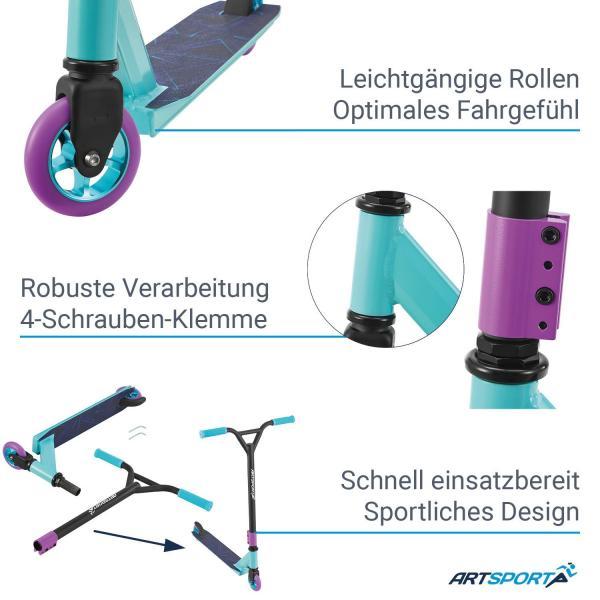 Produktbild Juskys Stunt Scooter mit 360° Lenkung