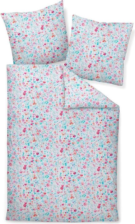 Produktbild Janine Mako-Satin Bettwäsche moments 98107 rosa mint (Bettwäsche Set, 155x220 cm + 80x80 cm)