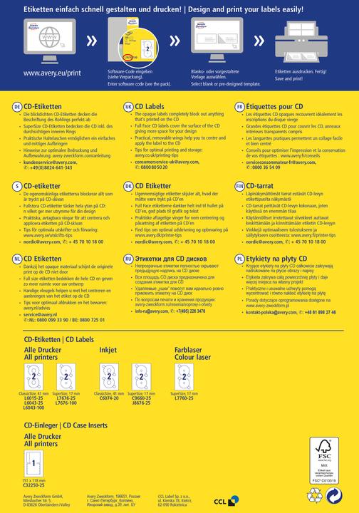 Produktbild Avery CD-Etiketten