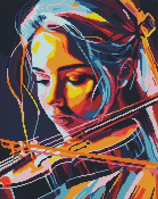 Actual product image Ideyka Diamond mosaic - Violin virtuoso 40x50cm with frame
