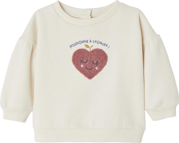 Vertbaudet Baby Sweatshirt mit Frottee-Herz und Recycling-Polyester