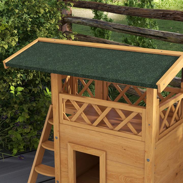 Produktbild PawHut Katzenhaus mit Treppe und Dach (Katze)