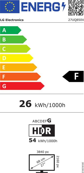 Energie-Label LG 27UQ850V-W.AEU (3840 x 2160 Pixel, 27")