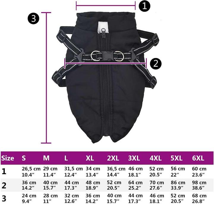 Produktbild VidaXL Hundemantel mit Geschirr Wasserdicht Reflektierend (32, Hundemantel)