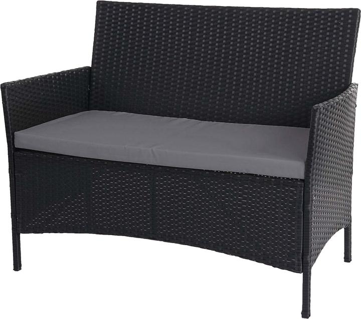 Actual product image Swisshandel24 Poly-Rattan Garden Bench Halden, Bench Seat - anthracite, cushions anthracite