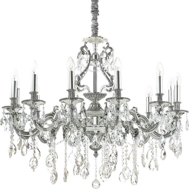 Produktbild Ideal lux GIOCONDA Pendelleuchte E14 12-fach ⌀900mm dimmbar Silber 164953 (E14)