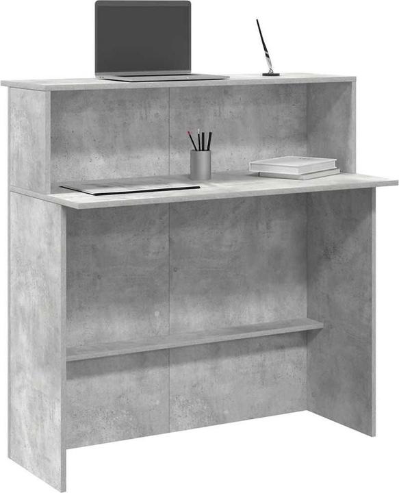 Actual product image VidaXL Reception counter concrete grey 100x50x103.5 cm wood-based reception counter