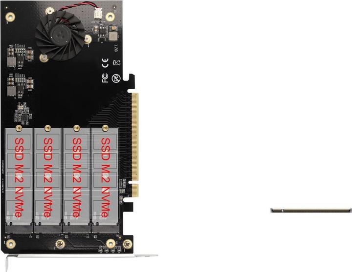 Immagine prodotto Delock Scheda PCI Express x16 a 4 x NVMe M.2 Key M interni con dissipatore di calore e ventola