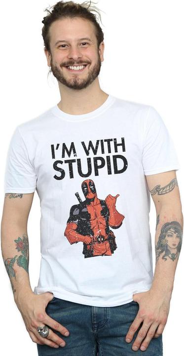 Image du produit - T-shirt DEADPOOL I'M WITH STUPID - Homme (L)