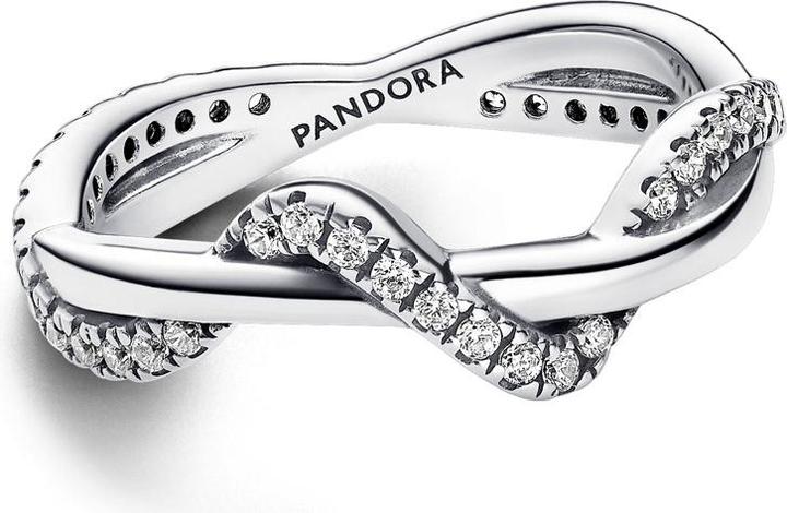 Actual product image Pandora Sparkling Intertwined Wave Ring (54, 925 Silver)