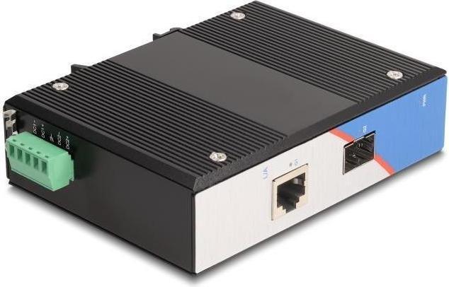 Image du produit Delock Convertisseur de média industriel Gigabit RJ45 vers SFP pour rail DIN (2 Ports)