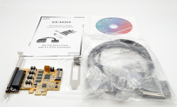 Produktbild Exsys GmbH 4S PCIe Seriell RS-232 inkl. LP Bügel, FTDI