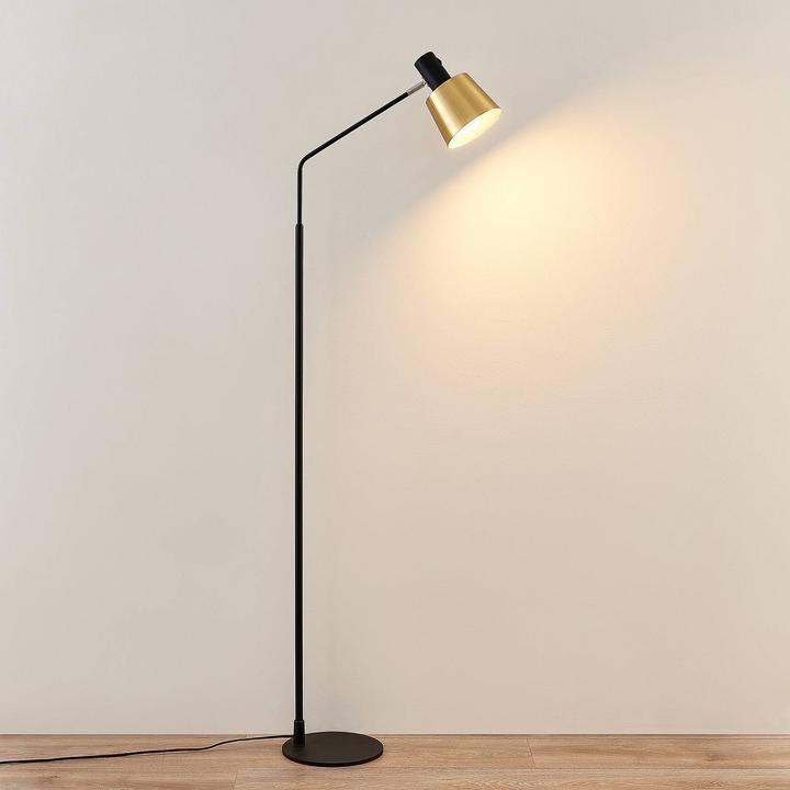 Produktbild Lindby Vlada Stehlampe zum Lesen, messing, schwarz (E27)