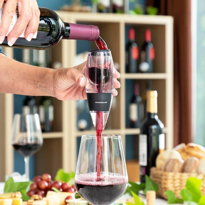 Immagine prodotto InnovaGoods Aeratore per vino con filtro, supporto e borsa per il trasporto Wineir (Aeratore per vino)