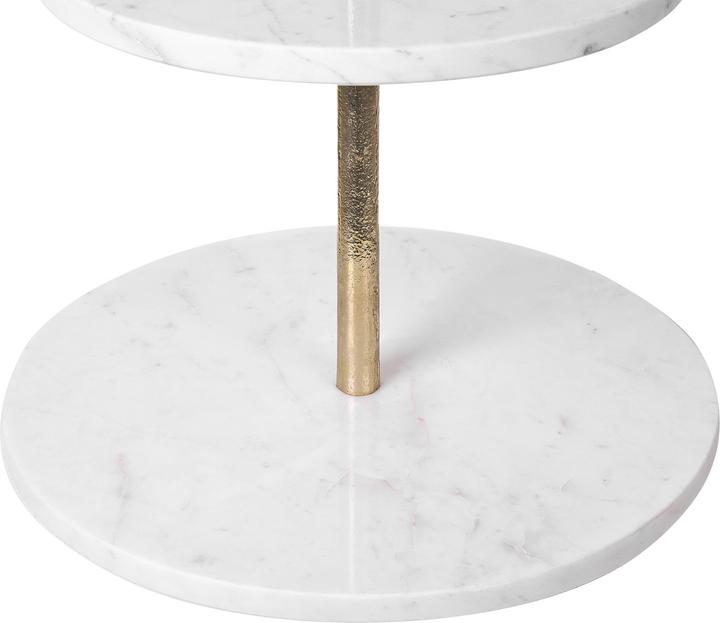 Produktbild Beliani Etagere Marmor weiss / gold 2-stöckig 50 cm TARUM