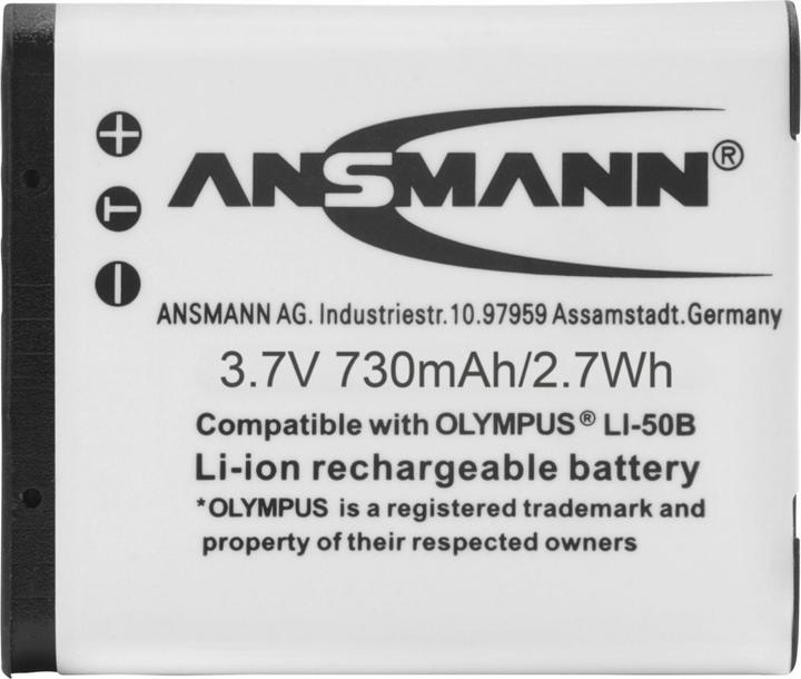 Actual product image Ansmann LI-50B, replacement battery for Olympus cameras (Rechargeable battery)
