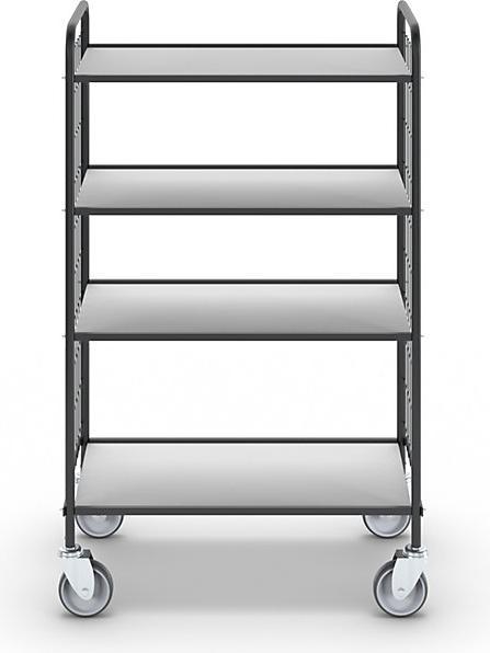 Produktbild Ebinger Büro-Etagenwagen, LxBxH 830x510x1325 mm, 4 Etagen (150 kg)