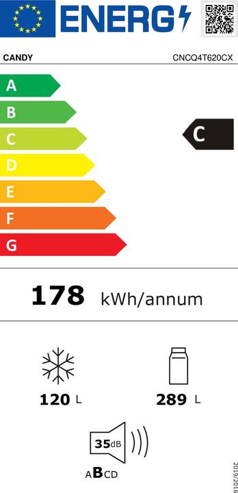Energie-Label Candy CNCQ4T620CX (409 l)