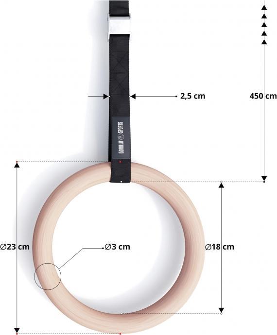 Actual product image Gorilla Sports Gymnastics rings