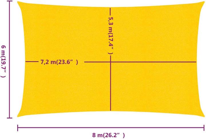 Produktbild VidaXL Sonnensegel 160 g/m² Rechteckig HDPE (6 x 8 m)