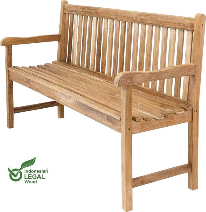 Mojawo Gartenbank Sitzbank Teakholz aus Plantagenanbau 180x90x65cm