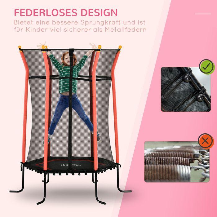 Produktbild Swisshandel24 Kinder Trampolin Ø163,5 cm, Indoor Trampolin, Kindertrampolin bis 50 kg Rot (163.50 cm)