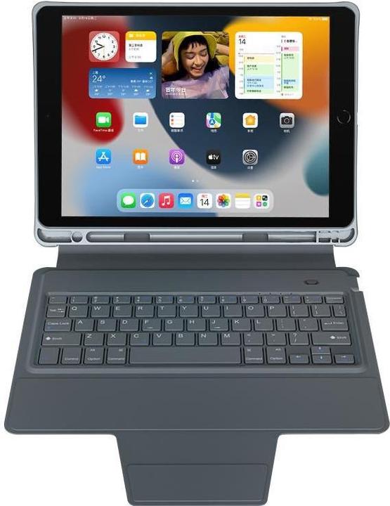 eSTUFF Folio Keyboard Case iPad 10.2 DE Layout German QWERZ layout. Bluetooth 5.0 connection. micro (DE, iPad 10.2)