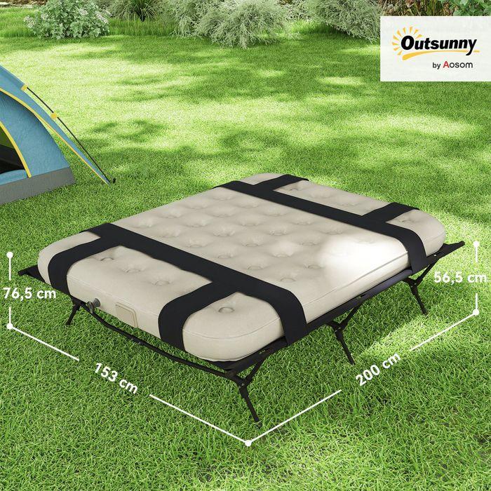 Image du produit Swisshandel24 Feldbett Campingbett mit Luftmatratze Pumpe 200 x 153 cm belastbar bis 200 kg