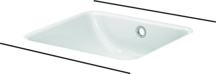 Produktbild Bette One Unterbau-Waschtisch, ohne Hahnloch, mit Überlauf, A135, 435 x 416 mm (434 mm, 435 mm)